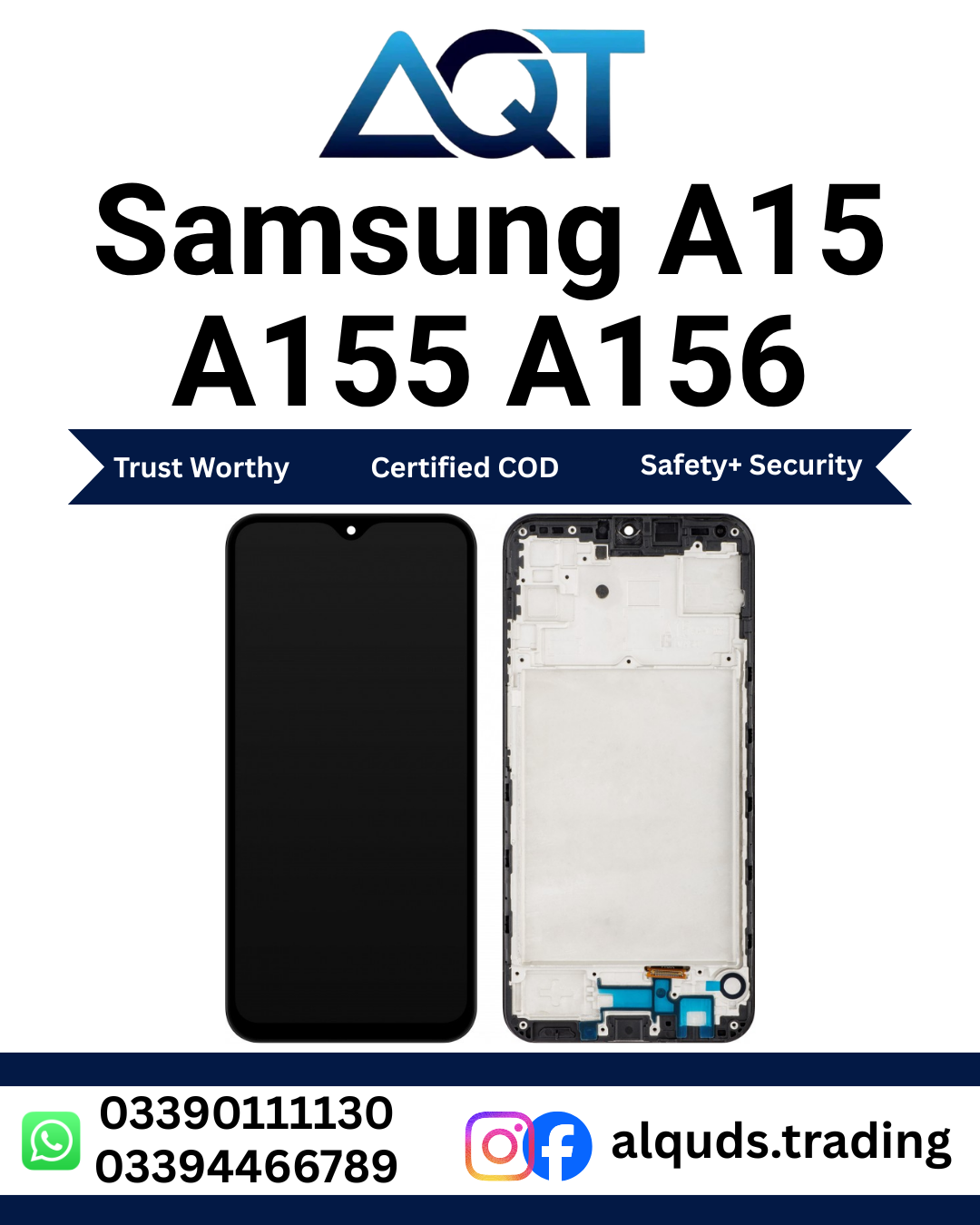 Samsung A15 A155 A156 Display With Frame Samsung A15 A155 A156 Panel